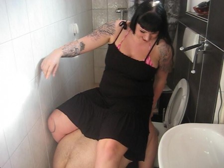 Ride The  - First piss, then the head into the toilet and flush!  Then I ride on the pig again out and laugh at the same time!