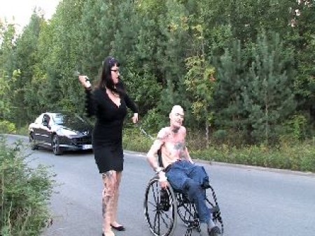 Struck Humbled And Full Pissed - Role play:  my maso slave in the wheelchair is driven holds us under hard whip blows to go more quickly, at the same time pursued a couple in the car that shortly to laugh around it at.  The  ends tips on the rocky ground as my slave out of the wheelchair over after it was allowed to lick my feet.  To the reward, I piss it in the standing into the mouth!
