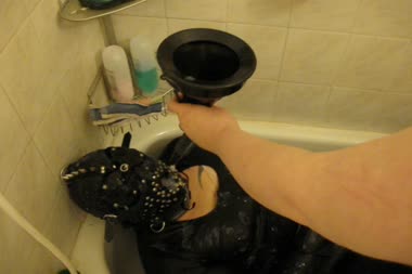 Fetish Trans - Bound Bathtub Cum Guzzling