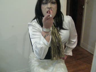 Glam Tranny Smoking Fetish - Vanessa fetish smokes for you while glammed up