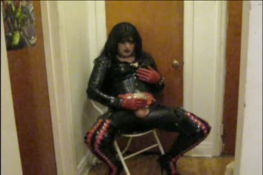 Shemale Boots  Gloves Masturbation - Vanessa fetish masturbates for (and with!) You while wearing thigh boots, latex gloves, corset, and pvc