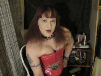 Smoking Ts Domme Masturbation Instruction In Red Corset