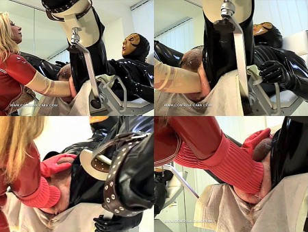 Rubber Clinic Extreme Fisting 3 - Aahhhhh, mistress, you are tearing my ass off. Fixed tautly with leather laces on the gynaecological chair, contessa cara`s horny rubberslave is getting fisted with very long examination-gloves. Slippery and smacking, like butter, now, her fist is piercing his bowel with her spezial gloves. Shoulder-length household-rubbergloves with pimples and striation, postulate his ass-cunt fiercely. A hard assessment, only for real fisting-specialists.