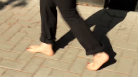 Barefoot On Public Park