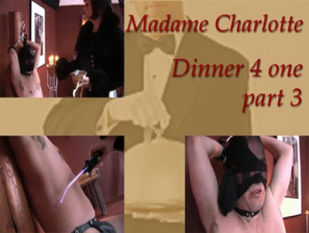 Dinner For One  Part Iii - Dinner 4 one (part3)
the disgust training continues further and the question is now, whether the slave will recognise the food prepared by madame. If not, the slave will face current ******* with a violet wand, some heavy electro play!

das ekeltraining nimmt seinen lauf - wird der sklave das hundefutter erkennen, das madame fr ihn vorbereitet hat? Wehe, wenn nicht! Dann winkt dem sklaven stromfolter mit dem violet wand!