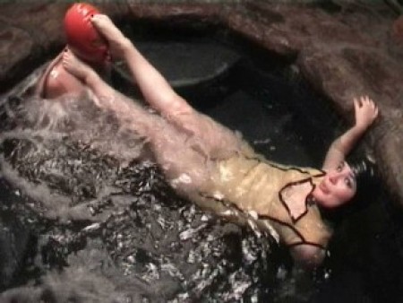 Alice In ChastityLand - Latex Footjob Chastity Training Pt 3 Heavy Rubber Hot Tub Femdom