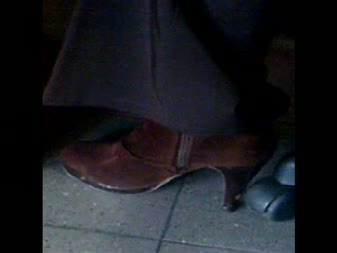 WITHOUT KNOWING ACT (HIDDEN CAM) - Office  Brown Boots Ankle Style