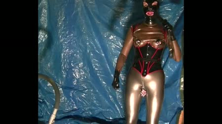 Extreme Pierced Rubber Doll Monster Dildo Fuck - Laxie fucking huge dildo and enjoys.