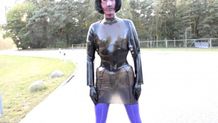 Laxfanat Latex Extreme Pierced Public Girl - Transparent Dress Outdoor Public Dildo Fuck And Pissing