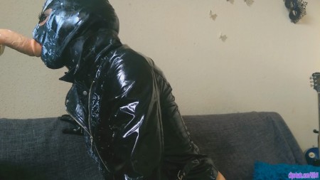 Latex Biker Cum Covered Blowjob Part 2 - Now i'm covered I zip up my jacket, turn up my collar.  Of course wiping any cum from my top onto the collar so it's not hidden.  I suck some more, and once I feel your satisfied, I let you watch me satisfy myself while covered in your man spunk...Love roxie
