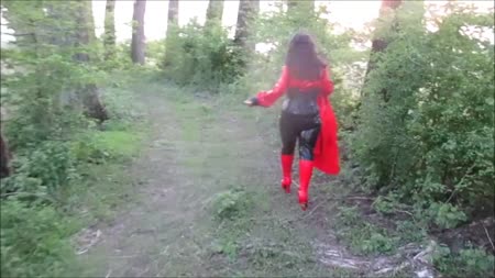Extreme Rubber Bondage - Horny Rubbergirl Pissing In Nature