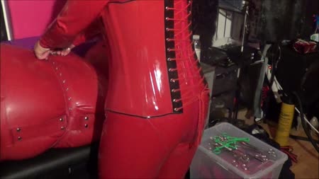 Extreme Rubber Bondage - Multi Orgasm In Red Rubber Part 1 Hd