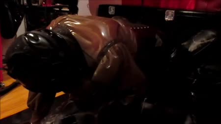 Extreme Rubber Bondage - Slave In Rubber Dogsuit