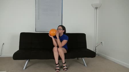 Popping Balloons With My Heels - Come watch me blow up and pop these balloons with my cute feet in my spiked heels.